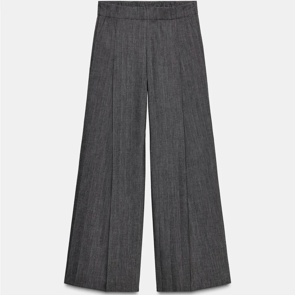 ZARA ZW COLLECTION WIDE-LEG WOOL PANTS - Picture 3 of 5